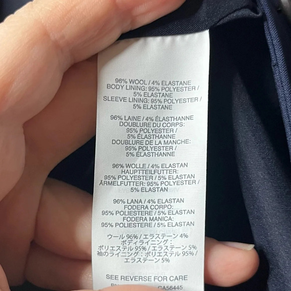 J. CREW Campbell Italian Wool Navy Bi Stretch 1035 Business Professional Blazer - Picture 8 of 10